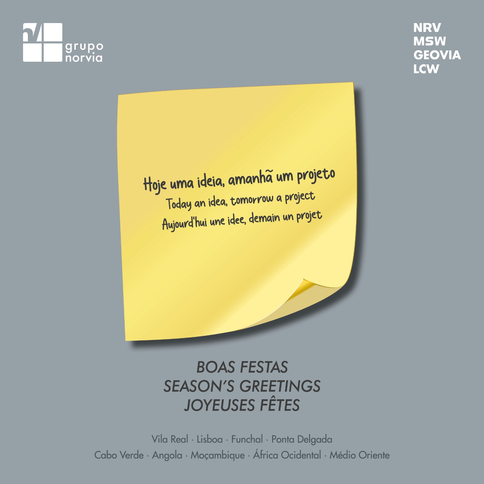 Hoje uma ideia, amanhã um projeto. Boas festas!